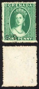 Grenada SG19 1d Deep Green wmk Small Star Sideways FANTASTIC looking