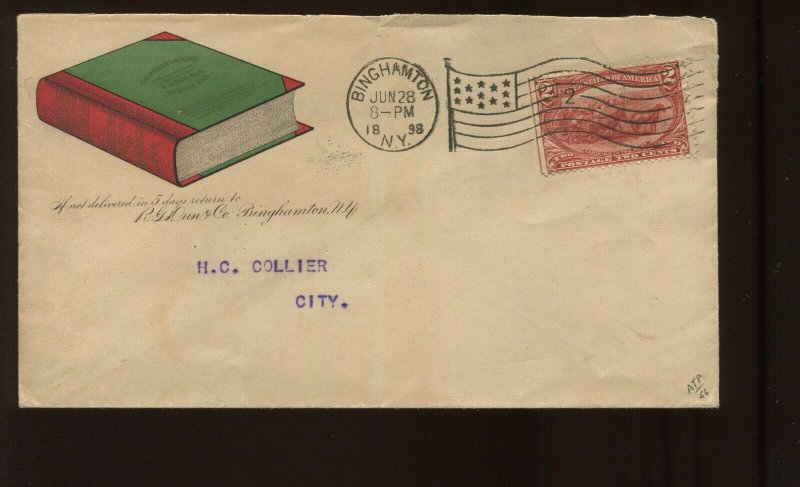 286 TRANS MISSISSIPPI ON 1898 RG DUN MERCANTILE AGENCY COLORFUL BOOK  AD COVER