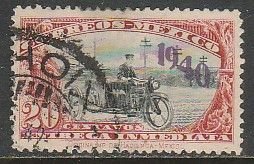 MEXICO E7, 20¢ Motorcycle, OVPTD. 1940 Special Delivery USED. F-VF. (998)