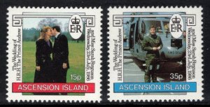 ASCENSION 1986 Royal Wedding; Scott 399-400, SG 407-08; MNH