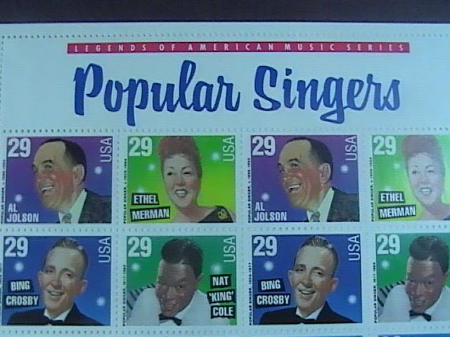 U.S.# 2849-2853-MNH-PANE OF 20-LEGENDS OF AMERICAN MUSIC/POPULAR SINGERS-1994