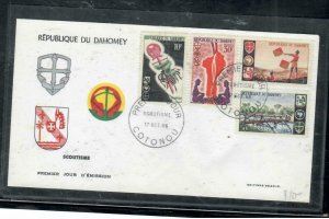 DAHOMEY  COVER (P2507BB) 1966 BOY SCOUTS    CACHETED FDC  SPECIAL CANCEL 