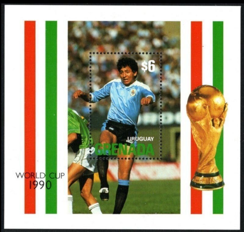 Grenada MNH S/S 1901 World Cup 1990 Uruguay 1990 SCV 6.00