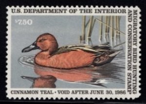 RW-52, Federal Duck Stamp, Mint NH OG, Face $7.50