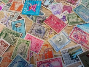 Costa Rica 220 used different old postage stamps ✨Very good value