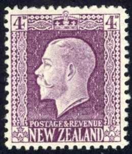 New Zealand Sc# 151 MH 1916 4p purple King George V