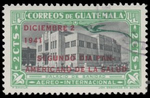 GUATEMALA STAMP 1941 SCOTT # C124. USED. OVERPRINTED. # 2