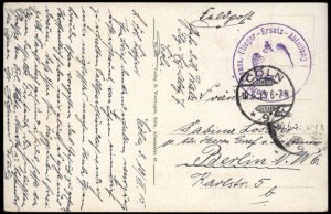 Germany WWI Air Force Flieger Ersatz Abteilung 7 Koeln Cologne PC Feldpos G68299