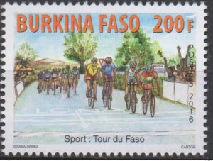 Burkina Faso 2016 sport cycling cycling cycling cycling tour du Faso 1 val. MNH-