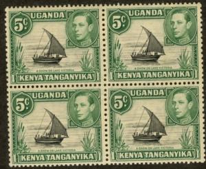 KUT Sc#67 SG#132 Block of 4 1938 KGVI 5c grn & blk OG Mint NH