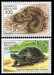 2003 Belarus 481-482 Reptiles / Turtles