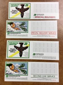 {BJ STAMPS} BURLINTON Airletter 1983 4 STAMPS