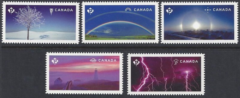 Canada #2839i-43i MNH set die cut, weather wonders, issued 2015