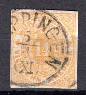 German States Wurttemberg Scott # 52a, used