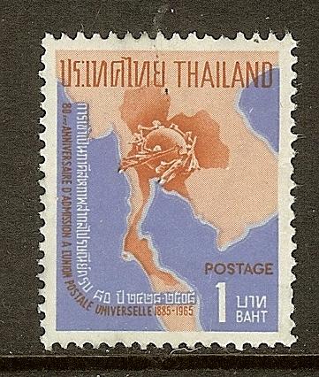 Thailand, Scott #438; 1b Map and UPU Monument, MLH