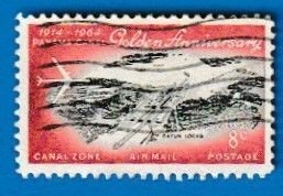 US CANAL ZONE SCOTT#C37 1964 JET OVER GATUN - USED