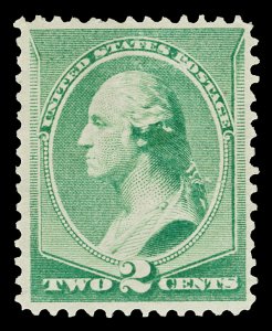 Scott 213 2c Green Washington Issue Unused F-VF No Gum Cat $15