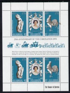 NEW HEBRIDES - 1978 - Coronation, 25th Anniv - Perf Souv Sheet, English - M N H