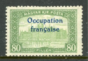 Hungary 1919 French Occupation 80f Green & Pale Green Sc # 1N12 Mint M929 ⭐⭐⭐⭐⭐⭐ 
