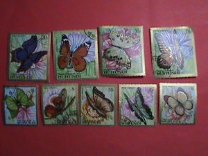 BURUNDI STAMP: COLORFUL-BEAUTIFUL-LOVELY BUTTERFLIES/BIRDS CTO- SET  LARGE SIZE