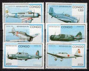 Congo People's Republic 1127-1132 MNH Aviation Planes Military ZAYIX 0224S0035M