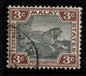 MALAYA FMS SG16a 1900 3c GREY & BROWN USED