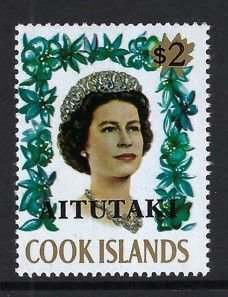 Aitutaki Sc #47:  Flowers of Cook Islands definitives, $2 1972 MNH