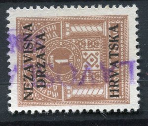 CROATIA; 1930s-40s early Revenue issue fine used 1d. value