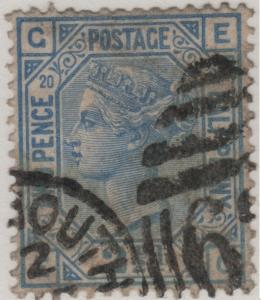 Scott 68 SG 142 Plate 20  2 1/2d Blue E-G