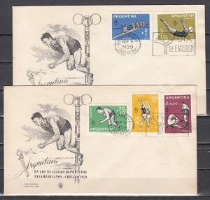 Argentina, Scott cat. B19-21, CB15-16. Sports as Basketball. First day cover. ^