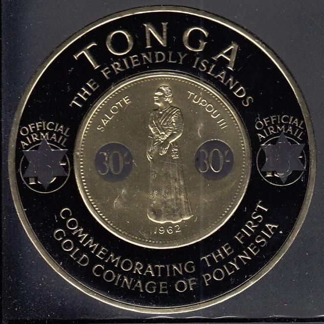 Tonga 1965 MH Sc CO8 30sh on 15sh Gold Coinage