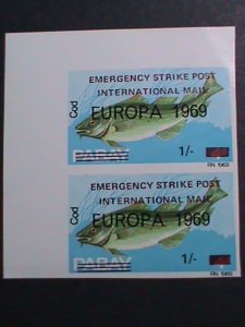 ​PABAY-1969-EUROPA-FISHES-EMERGENCY STRICK - INTERNATIONAL MAIL IMPERF PAIRS