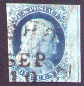 MALACK 9 VF, used sheet margin at right nice t5868