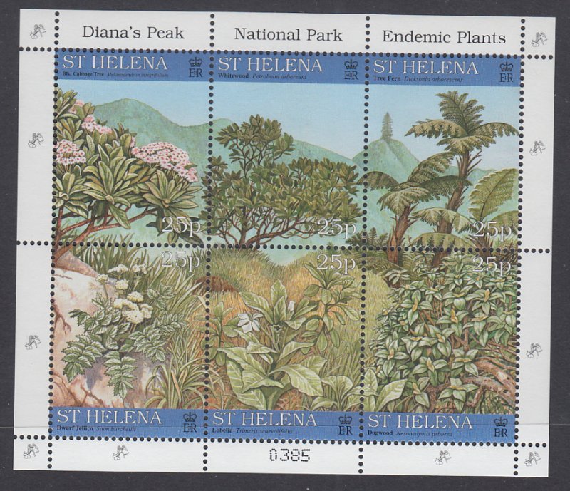 St Helena 690 Plants Souvenir Sheet MNH VF