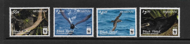 BIRDS - NIUAFO'OU #339-42  BLACK PETRAL   WWF   MNH