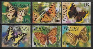 Poland 2227-2232 Butterflies set MNH 2022 Scott c.v.  $4.20