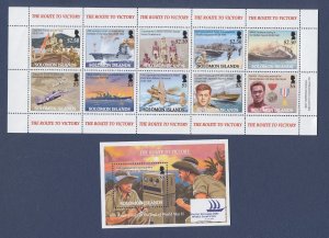 SOLOMON ISLANDS  - Scott 999-1000 - MNH S/S - End of WWII - 2005