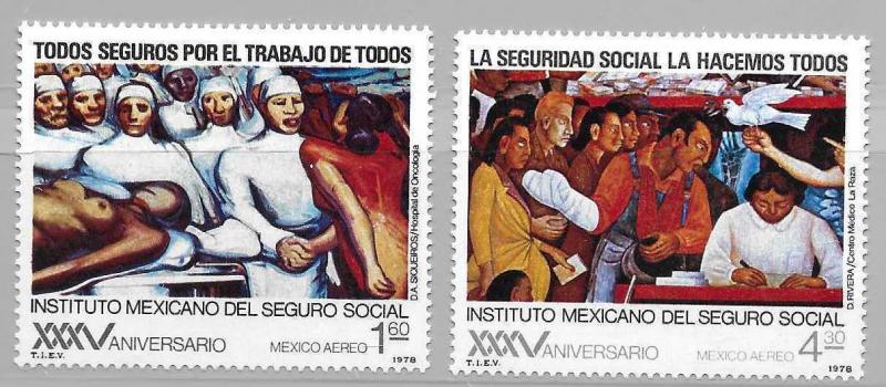 Mexico C553-54 35th Social Security Institute set MNH
