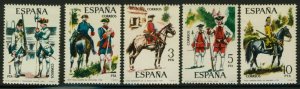 Spain 1869-73 MNH Military Uniforms, Horse