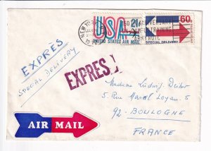 1972 New York, NY to Boulogne, France Airmail Special Delivery ... (HS1026)