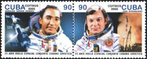 CUBA Sc# 4499 CUBAN-SOVIET JOINT SPACE FLIGHT russia ussr CPL set of 2 2005 MNH