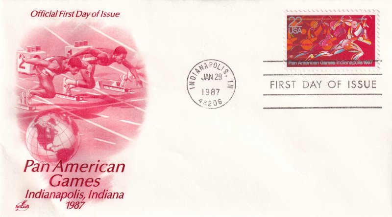 1987, Pan American Games, Art Craft, FDC (E13228)