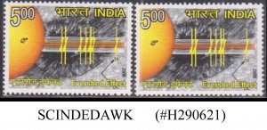 INDIA - 2008 CENT. OF EVERSHED EFFECT 2V MNH NORMAL WITH ERROR COLOR DIFFERENCE