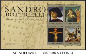 SIERRA LEONE - 2011 500th MEMORIAL ANNIVERSARY OF SANDRO BOTTICELLI MIN/SHT MNH