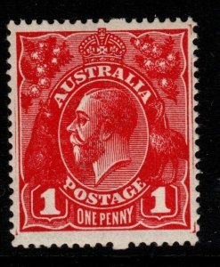 AUSTRALIA SG21c(var) 1914 1d CARMINE-RED p14½x14 WITH EXTRA FRAME LINES MTD MINT