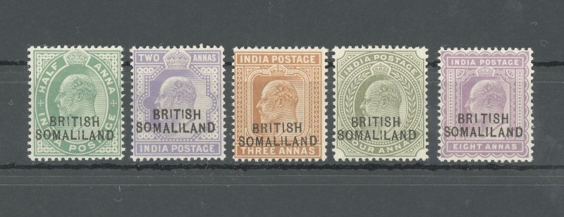 1903 Somaliland - Stanley Gibbons n. 25-27-28-29-30  - MNH**