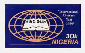 Nigeria 1990 Literacy Year - original hand-painted artwor...