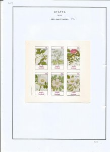 STAFFA - 1982 - Flowers - Sheet - Mint Light Hinged - Private Issue