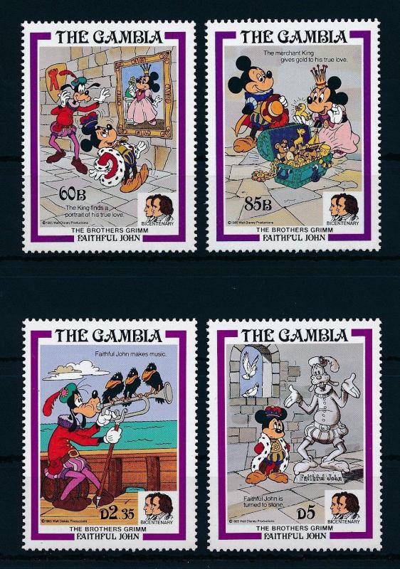 [22350] Gambia 1985 Disney King Mickey Mouse Goofy Brothers Grimm MNH