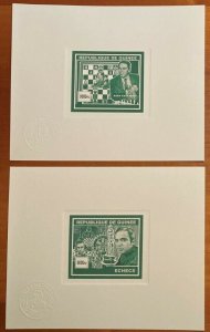 Guinea 2002 gold set proofs. Chess Kasparov Karpov Morphy Rotary